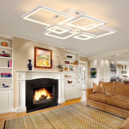 6-Ring Square Ceiling Light