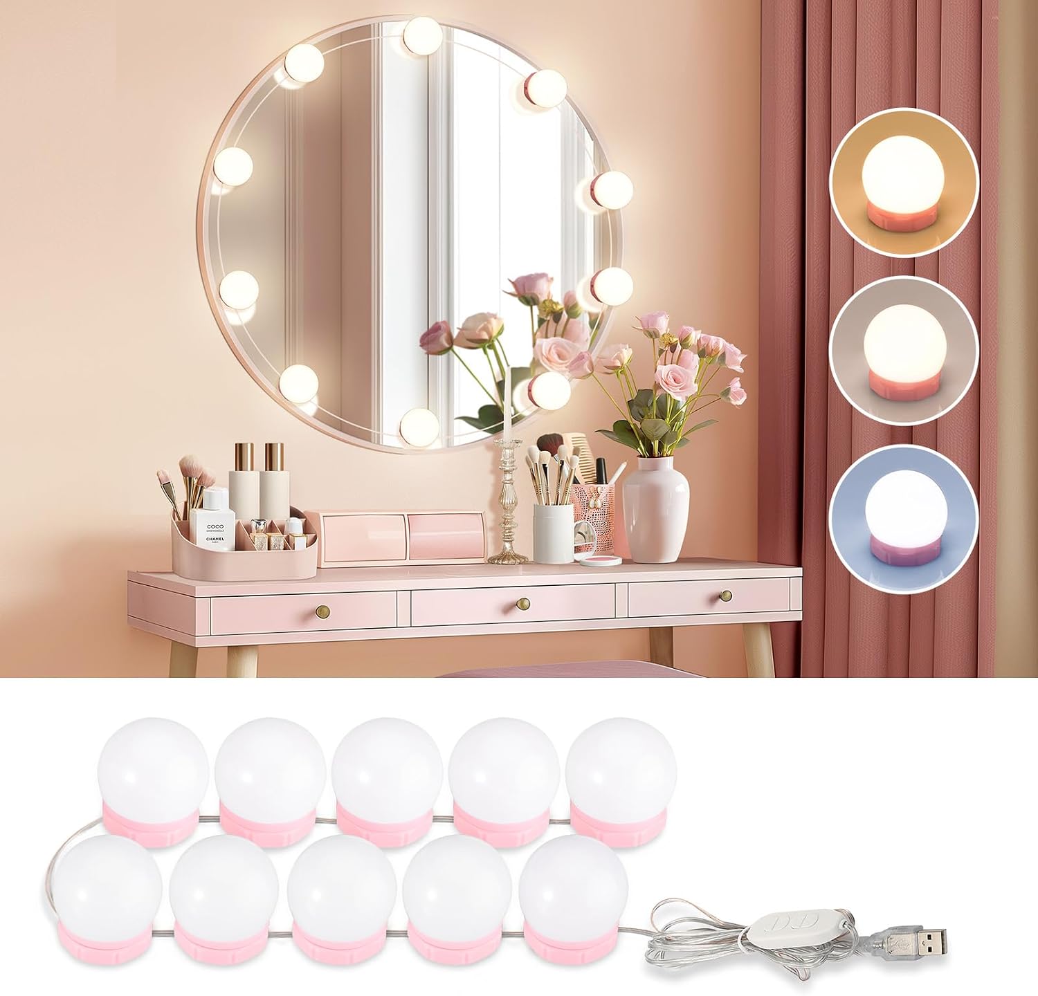 10 Dimmable Bulbs Vanity Lights - Image 8