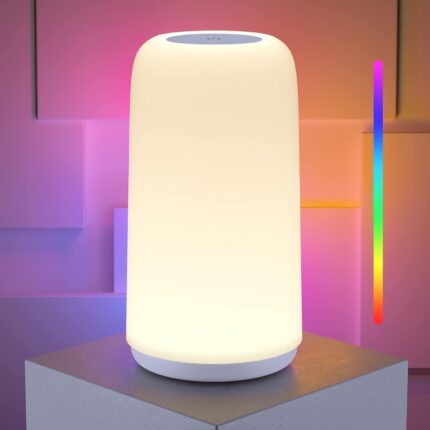 Cylindrical Touch Dimmable RGB Bedside Lamp