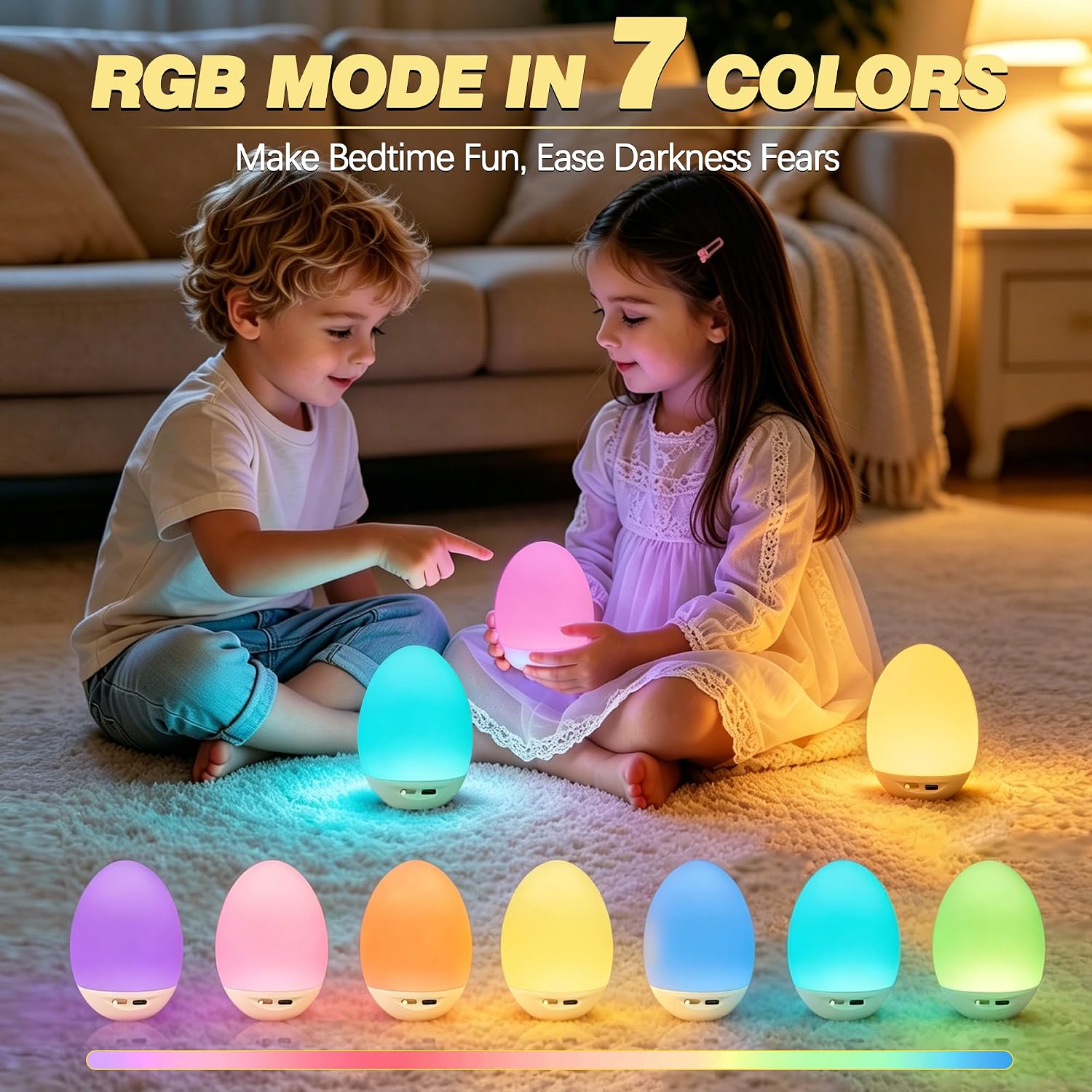 Soft Touch Egg Night Light - Hình 2