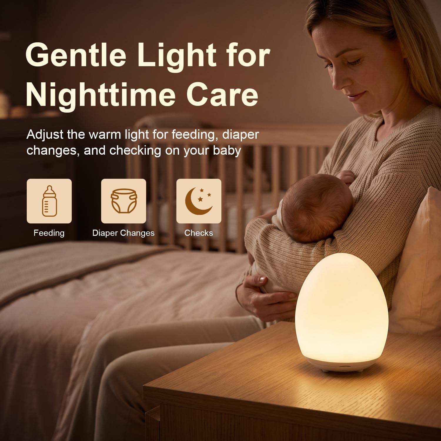Egg-Shaped Dimmable LED Night Light - Hình 2