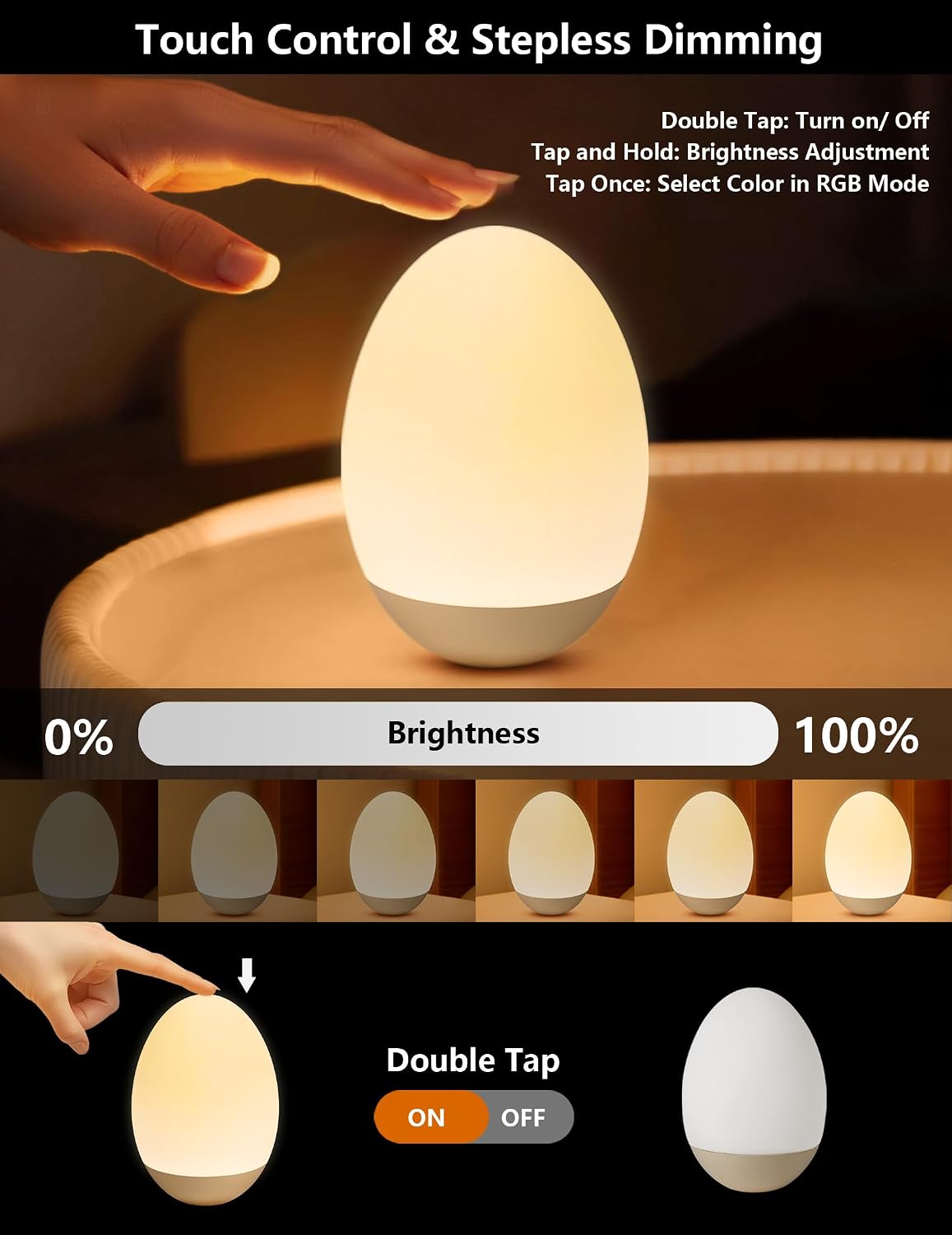 Modern Oval RGB Night Light - Hình 2